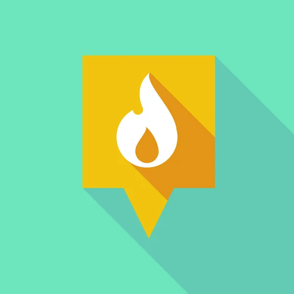 Long tooltip icon with a flame — Stock Vector