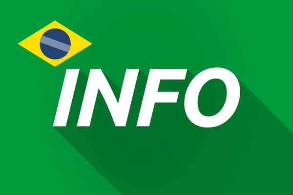 Bandeira de longa sombra do Brasil com o texto INFO —  Vetores de Stock