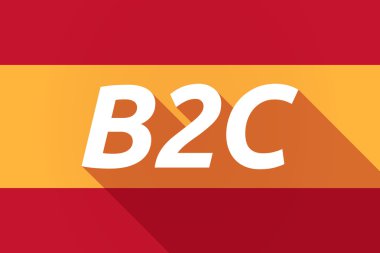 Uzun gölge İspanya bayrağı B2c metinle