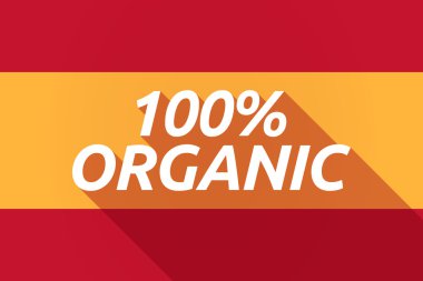 Uzun İspanya bayrağı metin %100 ile gölge organik