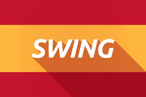 Bandiera lunga ombra Spagna con il testo SWING — Vettoriale Stock