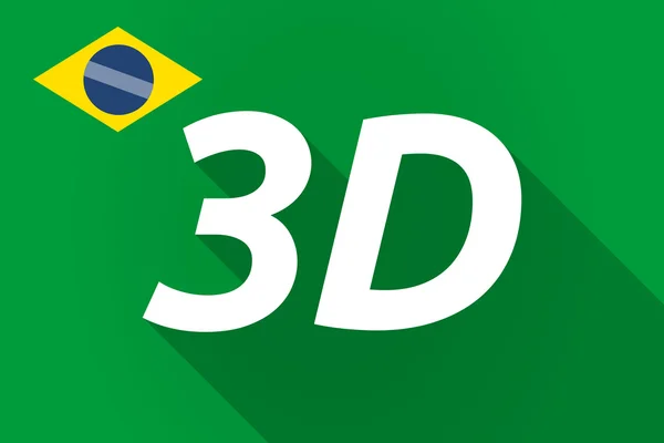 Langer Schatten brasilianische Fahne mit dem Text 3d — Stockvektor