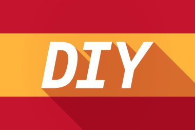 Uzun gölge İspanya bayrağı DIY metinle