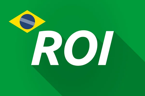 Långa skugga Brasilien flagga med avkastningen av investeringar akronym — Stock vektor