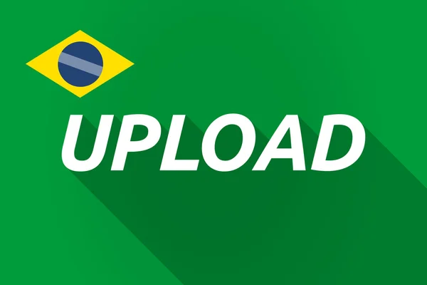 Ombre longue drapeau du Brésil avec le texte Télécharger — Image vectorielle