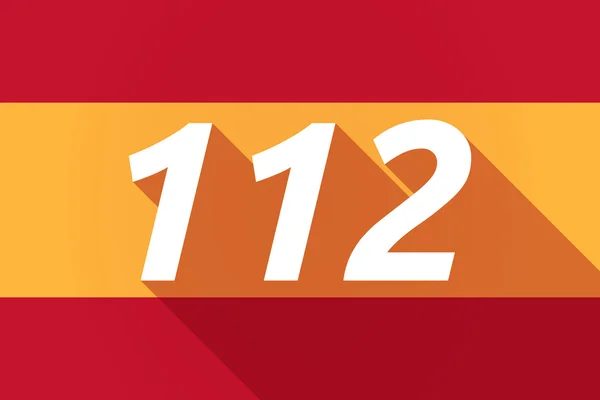 Bandeira de Espanha de sombra longa com o texto 112 — Vetor de Stock