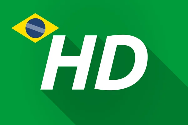 Bandeira longa sombra Brasil com o texto HD —  Vetores de Stock