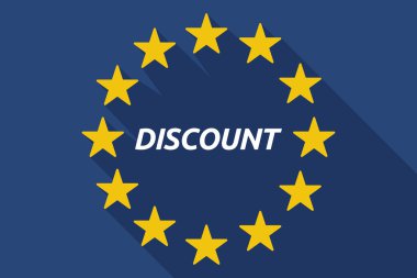 Uzun metin indirim ile gölge Avrupa Birliği bayrağı