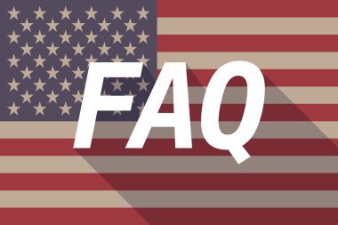 Uzun gölge ABD bayrağı ile metin SSS