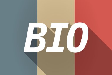 Vektör uzun gölge Bio metinle Fransa bayrağı