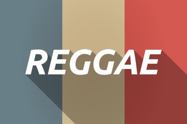 Vektör uzun gölge Reggae metinle Fransa bayrağı