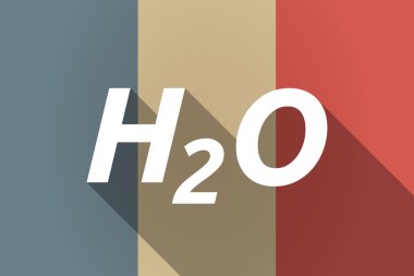 Vektör uzun gölge metin H2o ile Fransa bayrağı