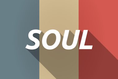 Vektör uzun gölge Fransa bayrağı Soul metinle