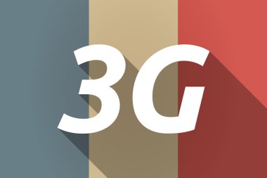 Vektör uzun gölge metin 3g ile Fransa bayrağı