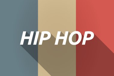 Vektör uzun gölge metin Hip Hop ile Fransa bayrağı