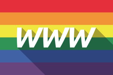 Vektör uzun gölge metin Www Gay Pride bayrağı