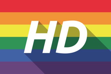 Vektör uzun gölge metin Hd ile Gay Pride bayrak