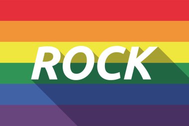 Vektör uzun gölge metin kaya ile Gay Pride bayrak