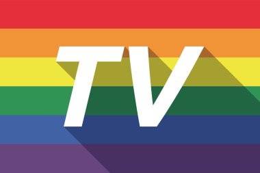 Vektör uzun gölge Gay Pride bayrak Tv metinle