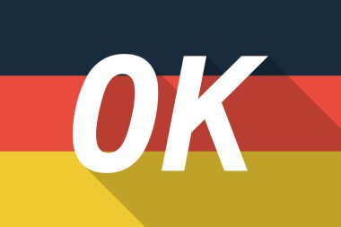 Uzun gölge Almanya bayrağı Tamam metinle vektör