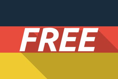 Uzun gölge Almanya bayrağı metin ücretsiz ile vektör