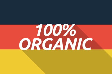 Uzun gölge Almanya bayrağı metin %100 ile vektör organik