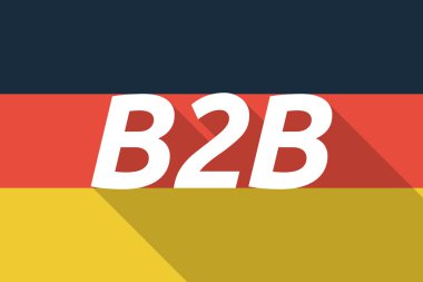 Uzun gölge Almanya bayrağı B2b metinle vektör
