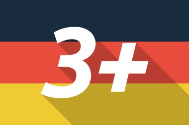 Uzun gölge Almanya bayrağı ile metin 3 vektör+