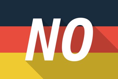 Hayır uzun gölge Almanya bayrağı ile metni vektör