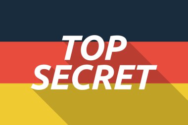 Uzun gölge Almanya bayrağı Top Secret metinle vektör