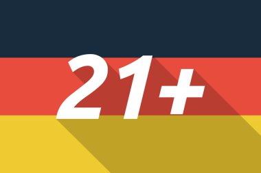 Uzun gölge Almanya bayrağı 21 metinle vektör+