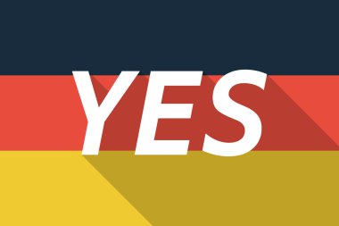 Uzun gölge Almanya bayrağı Evet metinle vektör