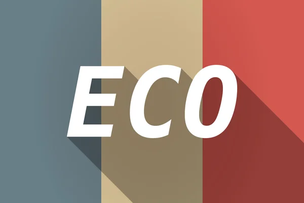 Vector lange schaduw Frankrijk vlag met de tekst Eco — Stockvector