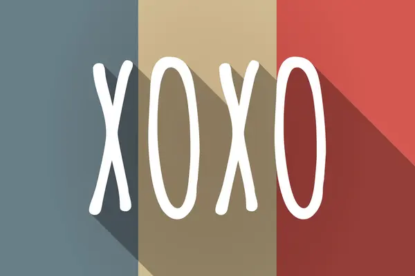 Długi cień wektor flaga Francji z tekstem Xoxo — Wektor stockowy