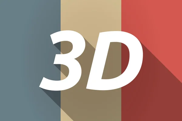 Vector lange schaduw Frankrijk vlag met de tekst 3d — Stockvector