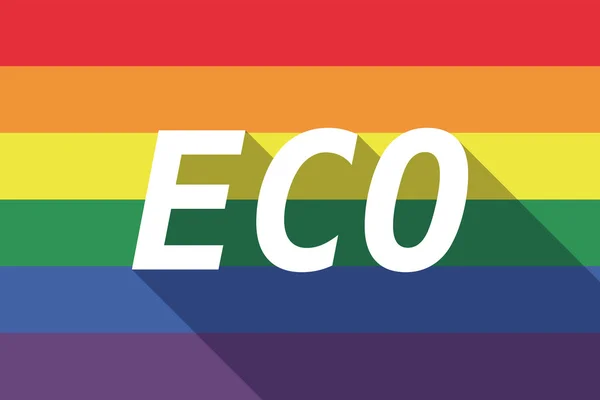 Ombra lunga vettoriale Bandiera Gay Pride con il testo ECO — Vettoriale Stock