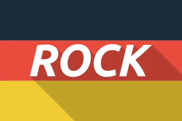 Vektor langer Schatten Deutschland-Fahne mit dem Text Rock — Stockvektor