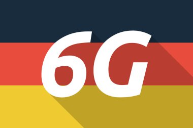Uzun gölge Almanya bayrağı 6 g metinle vektör
