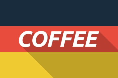 Uzun gölge Almanya bayrağı kahve metinle vektör