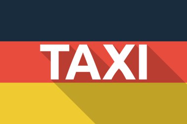 Uzun gölge Almanya bayrağı metin taksi ile vektör