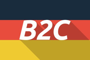 Uzun gölge Almanya bayrağı B2c metinle vektör