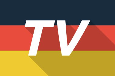 Uzun gölge Almanya bayrağı Tv metinle vektör