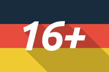 Uzun gölge Almanya bayrağı metin 16 ile vektör+