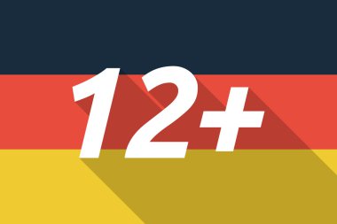 Uzun gölge Almanya bayrağı 12 metinle vektör+