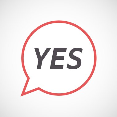 Evet komik balon metni simgesiyle izole