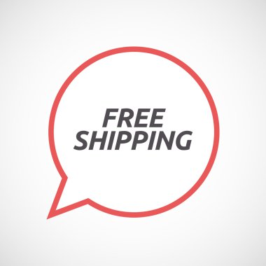 İzole komik balon metni simgesiyle ücretsiz nakliye