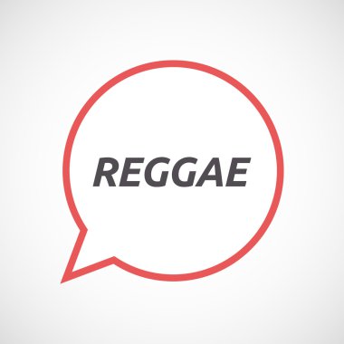 Metin Reggae ile izole komik balon simgesi