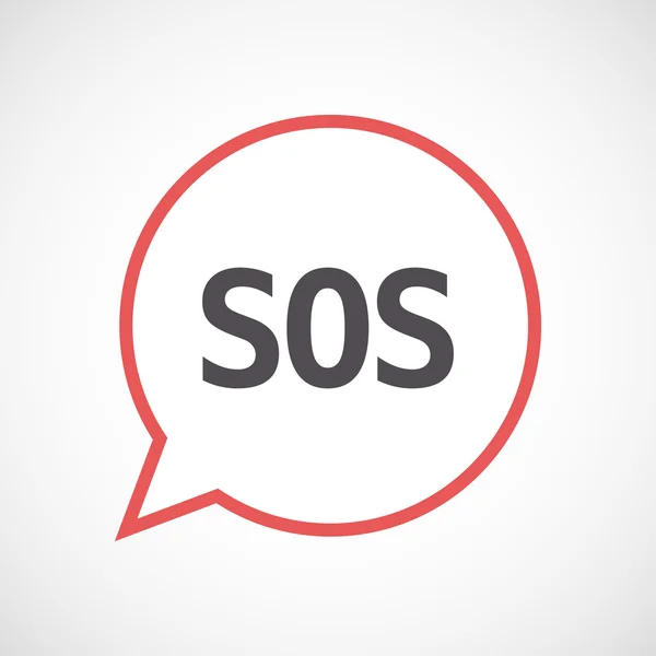 Ícone de balão cômico isolado com o texto SOS — Vetor de Stock