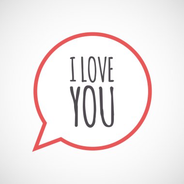 Metni simgesiyle izole komik balon seni seviyorum