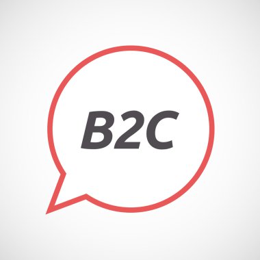 B2c metinle izole komik balon simgesi